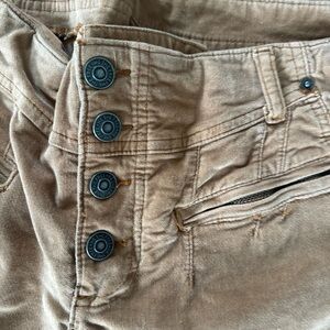Free People Brown Button-Fly Pants